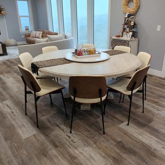 LUNLING Dining Room Chairs Set of 2 Mid Century Modern Retro Beige Faux Leather Chair with Walnut Bentwood Upholstered Seat Metal Legs Kitchen Chairs Adjustable Foot for Kitchen Dining Room