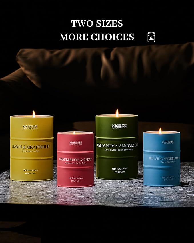 M&SENSE Bubbly Champagne Large Candles for Home Scented, Candles Gifts for Women & Men, Natural Soy Candles, House Warming Gifts New Home, 120 Hours Long Burning, 21.2 oz