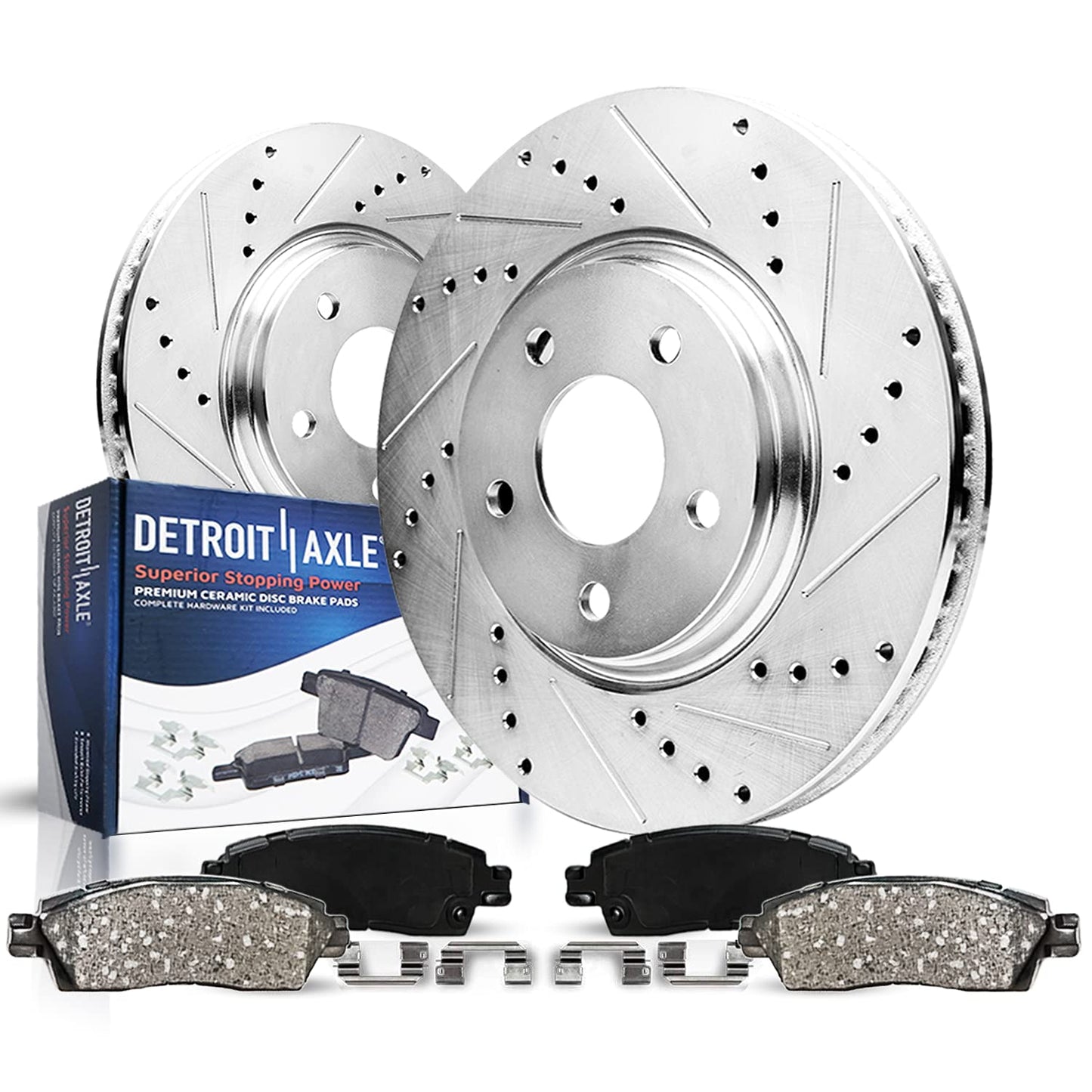 Detroit Axle - Rear Brake Kit for 2005-2023 Chrysler 300, 2009-2023 Dodge Challenger 2006-2023 Charger 2005-2008 Magnum, Drilled
