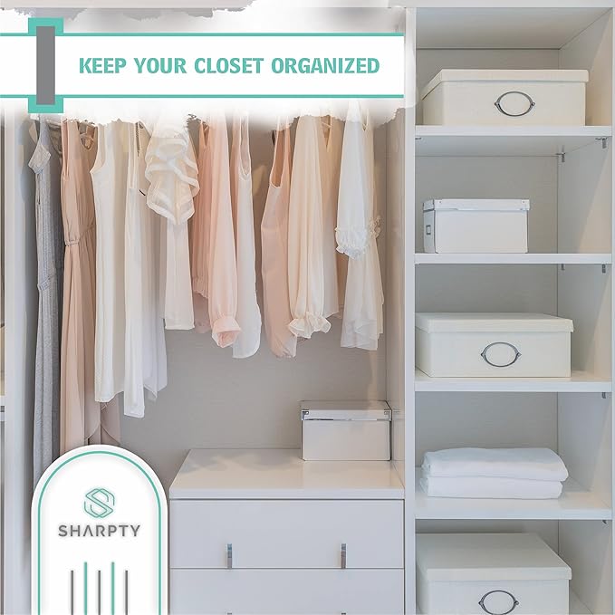 Sharpty Pant & Skirt Hangers - Closet Hangers for Shorts, Shirts, Jeans, Dresses, Slacks, Coats, Clothes, Clothing, Garments & More - Durable, Space Saving & Non-Slip, Black - 10 Pack