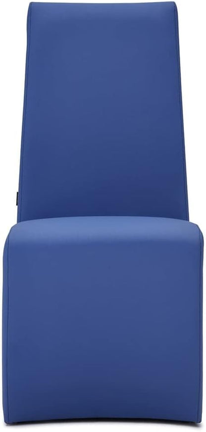 Zuri Boston High Back Modern Leatherette Dining Chair - Dark Blue