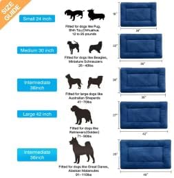 Dog Crate Pad Washable Dog Bed for Crate Medium Cozy Mat 36-Inch Navy Blue | Ultra Soft Kennel Pad,Anti-Slip Bottom,Fits for Most Metal Crates,Comfortable Sleeping Pet Mat
