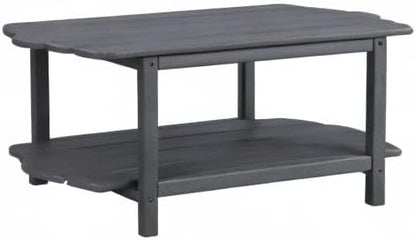 Adirondack Outdoor Patio Table-2 Tier Outside Table Irregular Grey Coffee Table for Garden Indoor Sun Room