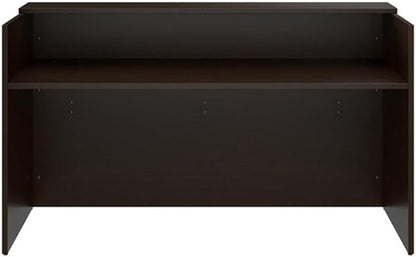 Bush Business Furniture Arrive 72W x 30D Reception Desk with Shelf in Mocha Cherry, Modern Receptionist Station for Office Waiting Room