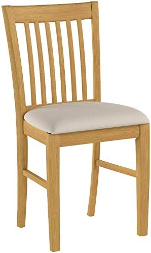 East West Furniture NFC-OAK-C Norfolk Kitchen Dining Chairs - Linen Fabric Upholstered Wood Chairs, Set of 2, Oak