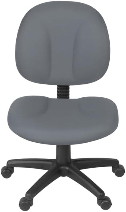 Romig Comfort Series Swivel Fabric Computer Task Chair - Armless - Grey