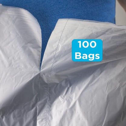 40-45 Gallon Trash Bags, 1.1 Mil Thickness, Clear Bags, 45 Gallon Trash Bags Heavy Duty, 40" x 46", 100 Count, Ideal for Janitorial, Industrial, Recycling