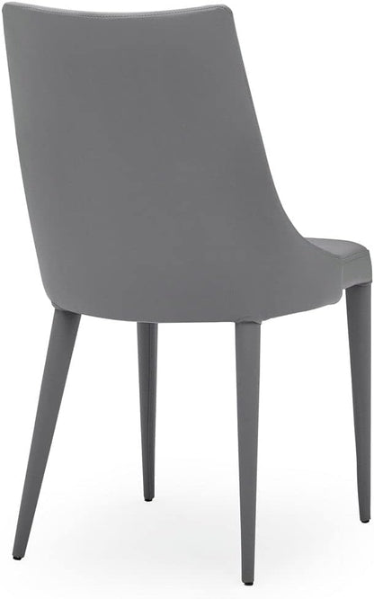 ZURI Jillian Gray Leatherette Dining Chair with Curved Back