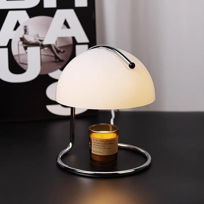 Wax Melt Warmer Lamp, Decorative Candle Wax Melter with Dimmer (White)