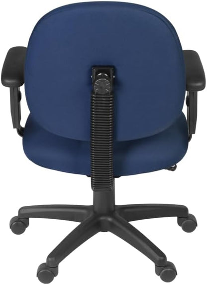 Romig Comfort Series Swivel Fabric Computer Task Chair with Adjustable Arms - Navy Blue