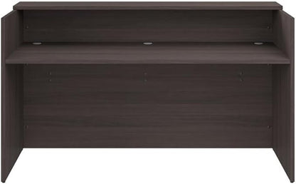 Bush Business Furniture Arrive 72W x 30D Reception Desk with Shelf in Storm Gray, Modern Receptionist Station for Office Waiting Room