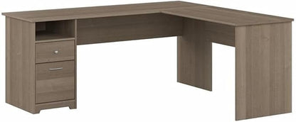 Bush Furniture L Shaped Desk with Drawers for Executive and Home Office | Cabot Collection Corner Table with Storage and Chrome Hardware | 72Wx23DX42W Return