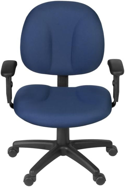 Romig Comfort Series Swivel Fabric Computer Task Chair with Adjustable Arms - Navy Blue