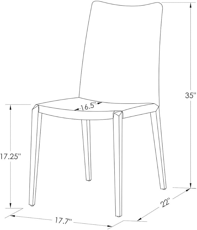 ZURI Modern Jordan Dining Chair in White Leatherette and Matte Black Steel Base