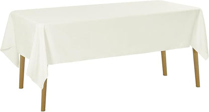 6 Pack Ivory Tablecloth 60 x 120 Inch Table Cloth for 8 Foot Rectangle Tables, Wrinkle Resistant Washable Polyester Fabric Table Covers for Party, Wedding,Dining,and Banquet