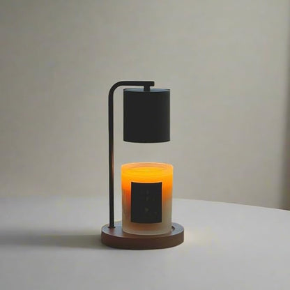 Candle Warmer Lamp with Timer and Dimmer & Includes 2 Bulbs, Electric Wax Candle Lamp Warmer for Jar Candles, Home Decor Aesthetic, and House Warming Gifts - Black Wood
