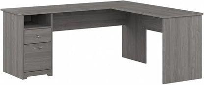 Bush Furniture L Shaped Desk with Drawers for Executive and Home Office | Cabot Collection Corner Table with Storage and Chrome Hardware | 72Wx23DX42W Return
