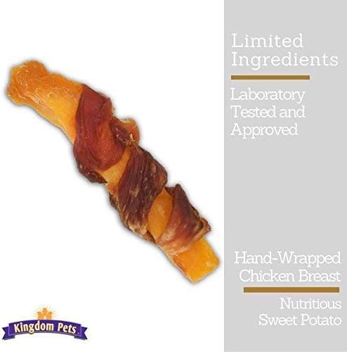 Chicken Jerky & Sweet Potato Dog Treats with Only 4 Ingredients and No Fillers, 3 Pound Bag