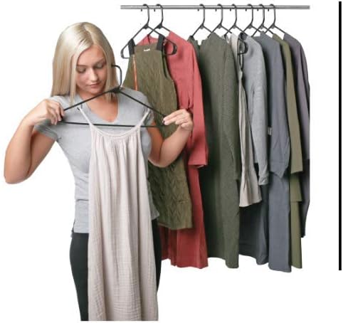 Sharpty Plastic Hangers Clothes Hangers for Clothing, Closet, Coats & Shirts - Durable, Thick, Tough & Space Saving - for Everyday Standard Use, Room Essentials & Basics - 60 Pack - Black