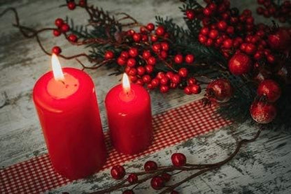 3 X 8 Inch Pillar Candles Set of 12 Bulk Event Pack Round Unscented Premium Wax Pillar Candles for Wedding, Spa, Party, Birthday, Holiday, Bath, Home Decor and Christmas Decors (3X8, Red)