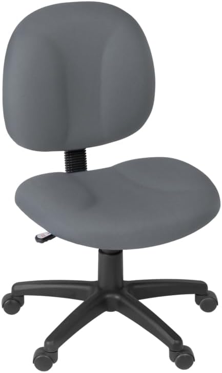 Romig Comfort Series Swivel Fabric Computer Task Chair - Armless - Grey