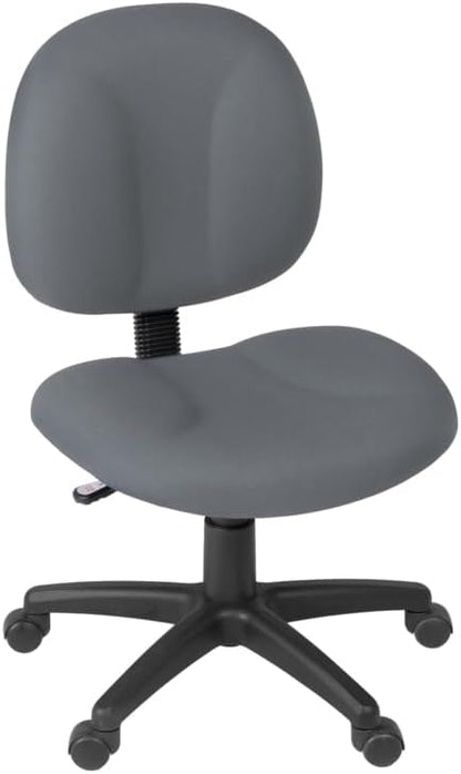 Romig Comfort Series Swivel Fabric Computer Task Chair - Armless - Grey