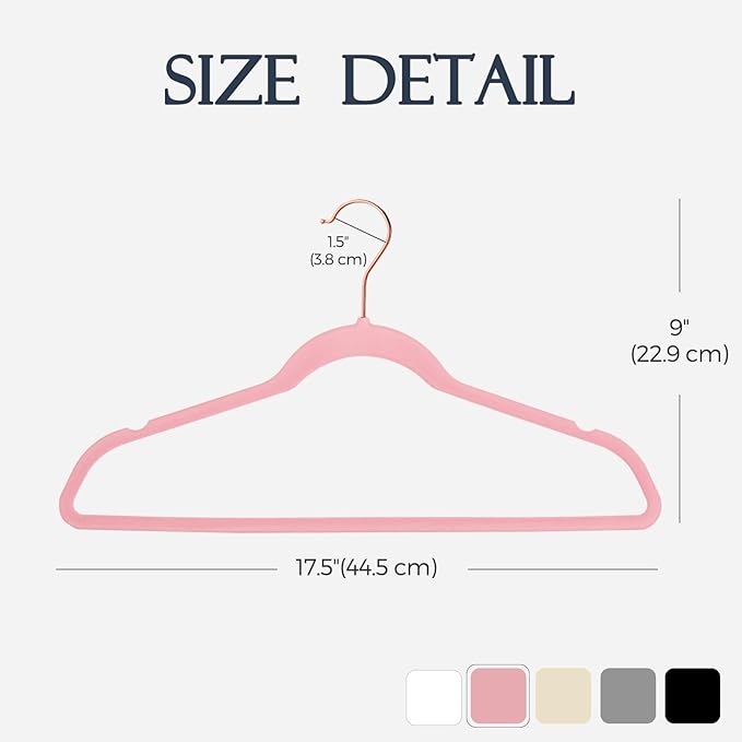 HOUSE DAY Pink Velvet Hangers 360 Pack, Premium Non-Slip Felt Clothes, Sturdy Heavy Duty Coat, Durable Hangers for Suits, Space Saving with No Hanger Mark, 360° Swivel Rotating Rose Gold Hook