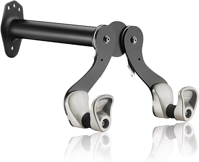 Ibera Bike Wall Mount - Secure Bike Storage up to 18kg with Adjustable Frame Holder & Soft Rubber Cradles - Garage Bike Rack for Road, MTB, Kids, Hybrid Bikes - Easy Installation & Space-Saving Design