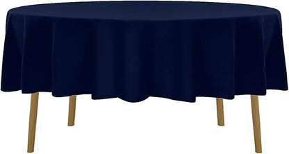 6 Pack Navy Blue Round Tablecloths 90 Inches Table Cloth Stain and Wrinkle Resistant Washable Polyester Table Cover Fabric for Party, Wedding,Dining,and Banquet Decoration