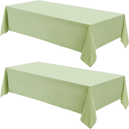 Rectangle Tablecloths 90x132 Inch 2 Pack Sage Green Tablecloth for 6ft Washable Decorative Linen Polyester Table Cloths for 8ft Dining Table Banquets Buffet Parties and Wedding