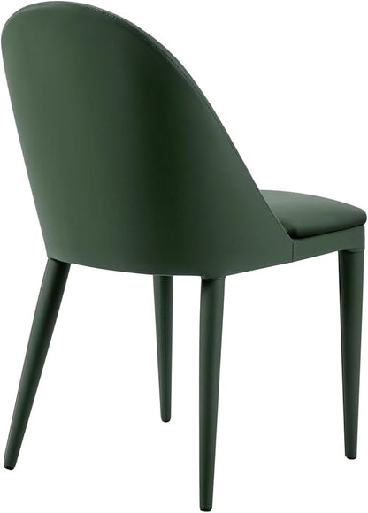 Dining Chairs Set of 4, Modern Full Assembled Faux Leather Upholstered Kitchen ChairaSide Chair with Backrests, Dinner Chairs for Kitchen Dinning Room, Jade Green