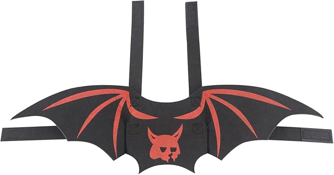 Pet Cat Bat Wings for Halloween Party Decoration, Dog Cosplay Bat Costume,Puppy and Cat Dress Up Accessories (Red Ghost, Small)