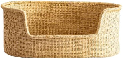 Woven Dog Bed Basket–Gifts for Dogs–Small to XXL Dog Bed–Large Bed for Large Dogs–Elegance and Decorative Bed for Your Dog–Comfortable Dog Bed–Small Dog Bed (Natural, XL)
