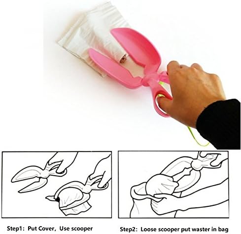 Scissor Style Scooper a Great Solution for Pet Dogs Waster Clean (Pink)