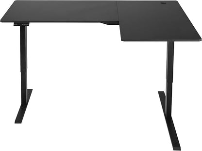 VEVOR Electric L Shaped Standing Desk 63"x39", 3 Memory Height Adjustable, Dual Motor Corner Sit Stand Up Desk with 2 Hooks, Heavy Duty Carbon Steel Computer Table Workstation, Easy to Assemble, Black