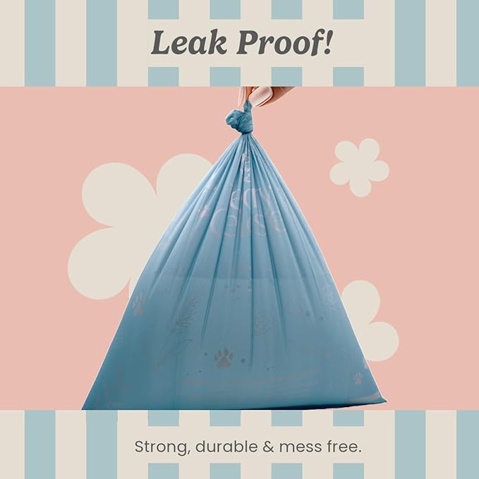 Extra Thick Plant Based Poop Bags - 2 pack, 240 bags, Blue Stone Color, Leak-Resistant Dog waste bags Unscented