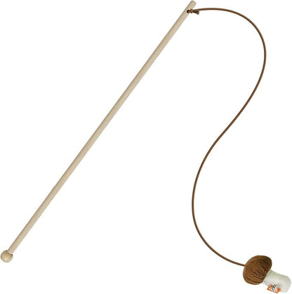 TTcat Cat Wand Toy for Indoor Cats, Wood Cat Stick Toy with Mushroom Catnip Toy,Interactive Cat Toy.