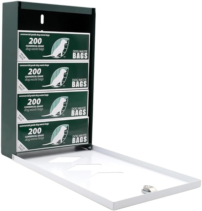 Dispense-Art™ Collection Colorful Paws - Custom UV Printed Design on Rust-Proof Aluminum Starter Dog Waste Station/roll Bag System - Includes 400 Dog Waste Bags & 10x12 Sign