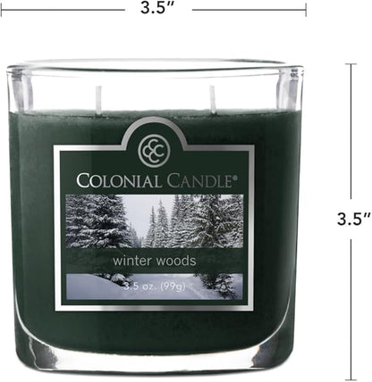 Colonial Candle Winter Woods Scented Jar Candle, 2 Wick, 3.5 oz, Mottled Wax Candle