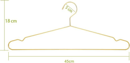 17.7" Strong Metal Wire Clothes Hangers, Coat Hanger, Standard Suit Hangers, Metal Shirt Dress Hanger Rack, 30 Pack, Gold