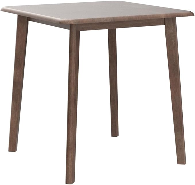 Livinia Canberra 27.6" Square Wooden Dining Table/Mid Century Modern Malaysian Oak Kitchen Table (Walnut) Table Only