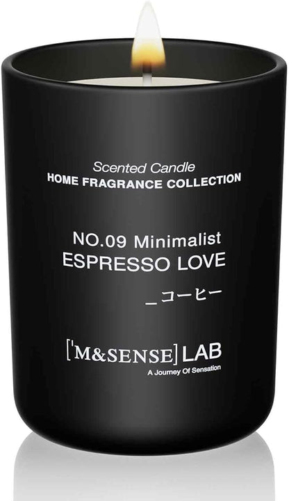 M&SENSE Natural Soy Candle| Espresso Love | 8.82 oz, 50H Burn | Minimalist Christmas Scented Candle for Relaxation, Gifting, Home Décor | for Bedroom, Office, Party Medium