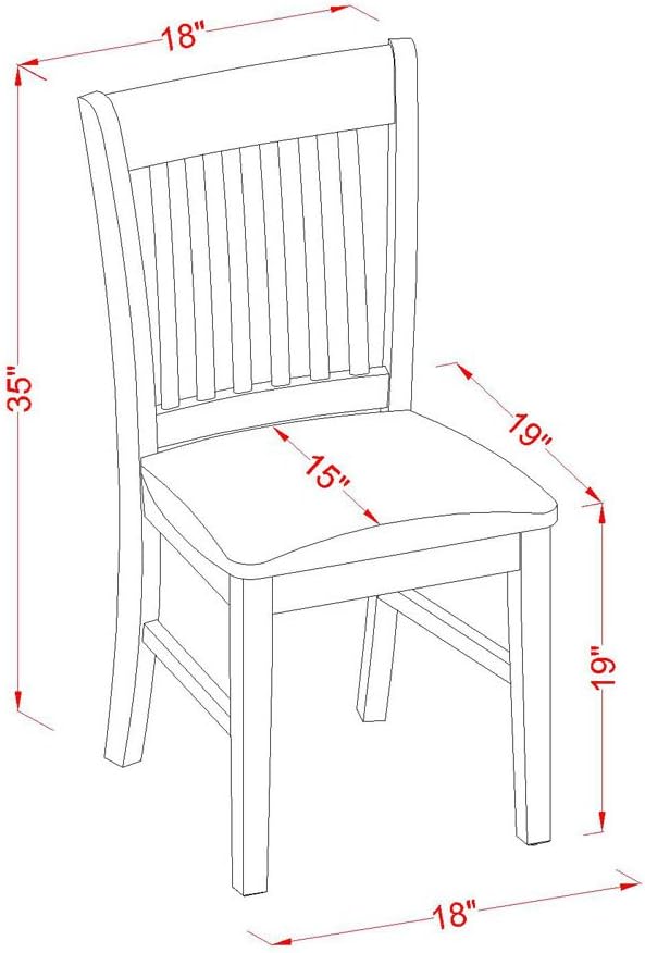 East West Furniture NFC-MAH-C Norfolk Dinette Chairs - Linen Fabric Upholstered Wooden Chairs, Set of 2, Mahogany