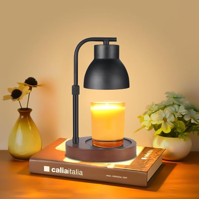 Dimmable Candle Warmer Lamp Adjustable Height Electric Wax Melt Warmer for Jar Scented Candles Suitable for Home Office Decor Birthday Gifts for Women Mom Grandma（with 2 Bulbs）