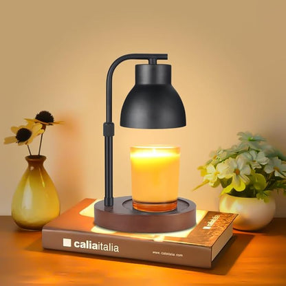 Dimmable Candle Warmer Lamp Adjustable Height Electric Wax Melt Warmer for Jar Scented Candles Suitable for Home Office Decor Birthday Gifts for Women Mom Grandma（with 2 Bulbs）