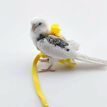 Adjustable Bird Diaper Harness Flight Suit Clothes with 80 Inch Flying Leash Rope for Parrots Conure Cockatiel (Green,XL)