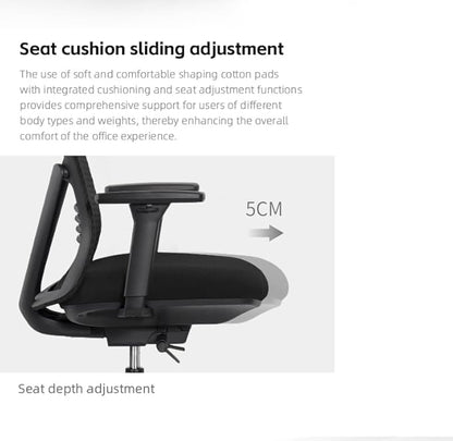 Executive Office Chair – Mesh Office Chair with V-Shaped Back, Adjustable 3D Arms & Sliding Soft Seat Cushion – Holds Up to 270lbs (Black)