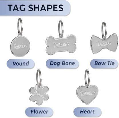 Dog Tags Personalized for Pets,Dog Name Tags QR Code,No Subscription Fees,Modifiable Pet Online Profile,Stainless Steel,No App Required,for Dogs and Cats Small,Medium,Large(Heart,Regular)
