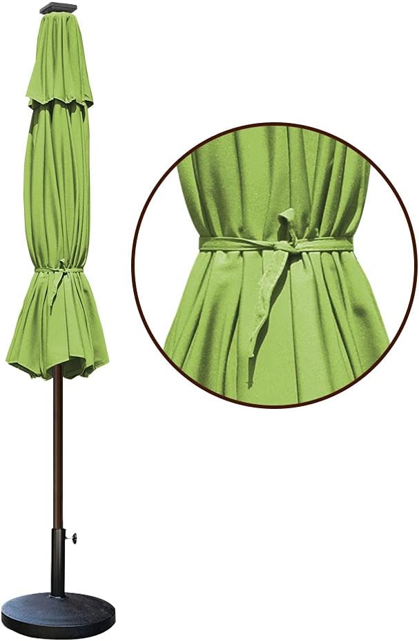 EliteShade USA 10-Year-Non-Fading Solar 9ft Market Umbrella with 80 LED Lights Patio Umbrellas Outdoor Table Umbrella with Ventilation, Macaw Green