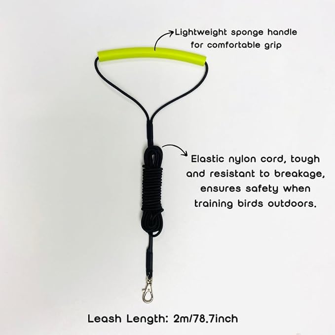 Adjustable Bird Harness with Elastic Leash, Pet Parrot Harness and Leash, Adjustable Training Design Anti-Bite, Bird Nylon Rope with Cute Wing for Conure (Green,Sulphur-Crested Cockatoo)